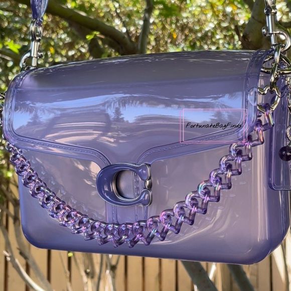 TRIPLE HEARTS Violet Jelly Purple Resin Bag Strap Novelty Bag Strap - Picture 3 of 11